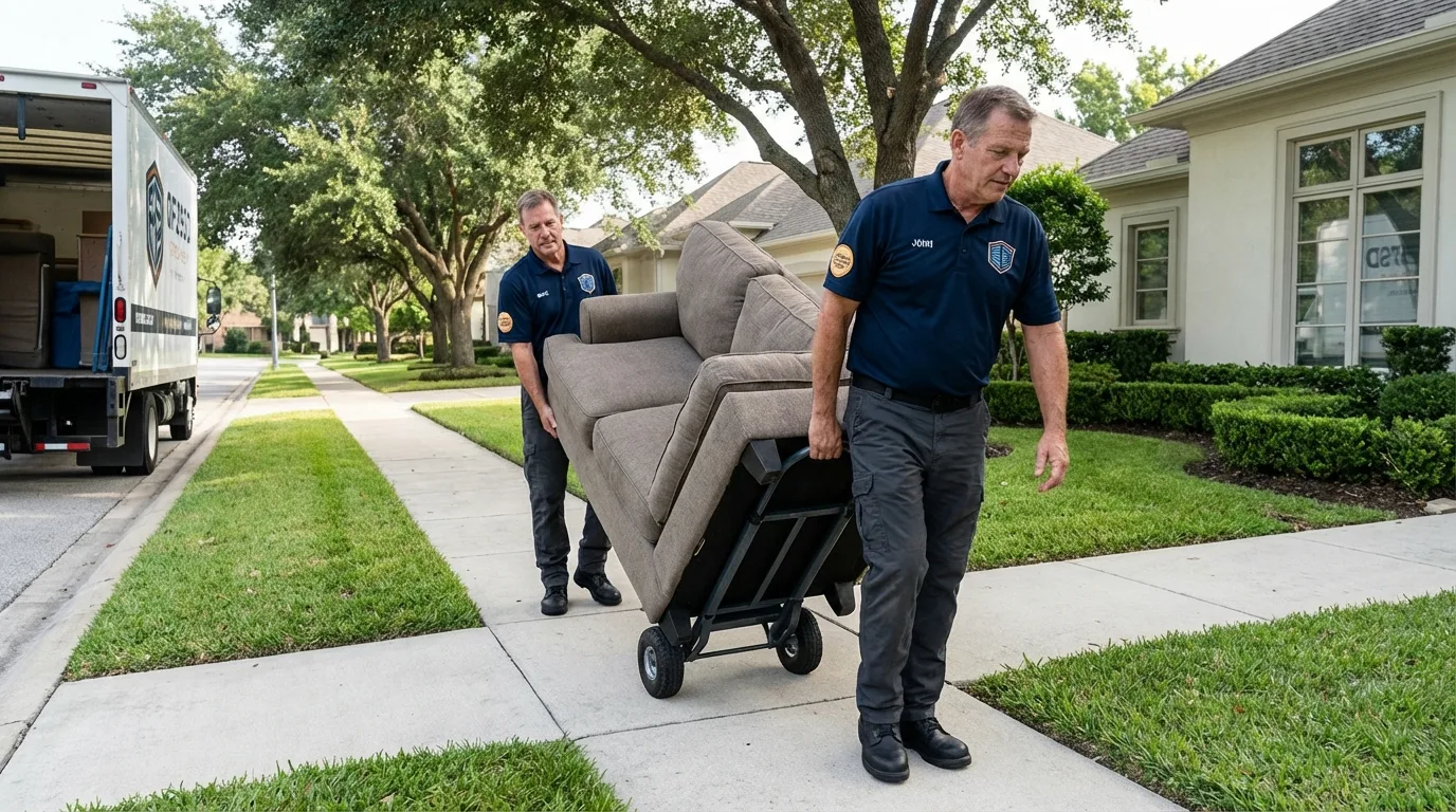 Local residential moving crew loading furniture in Wildwood, MO
